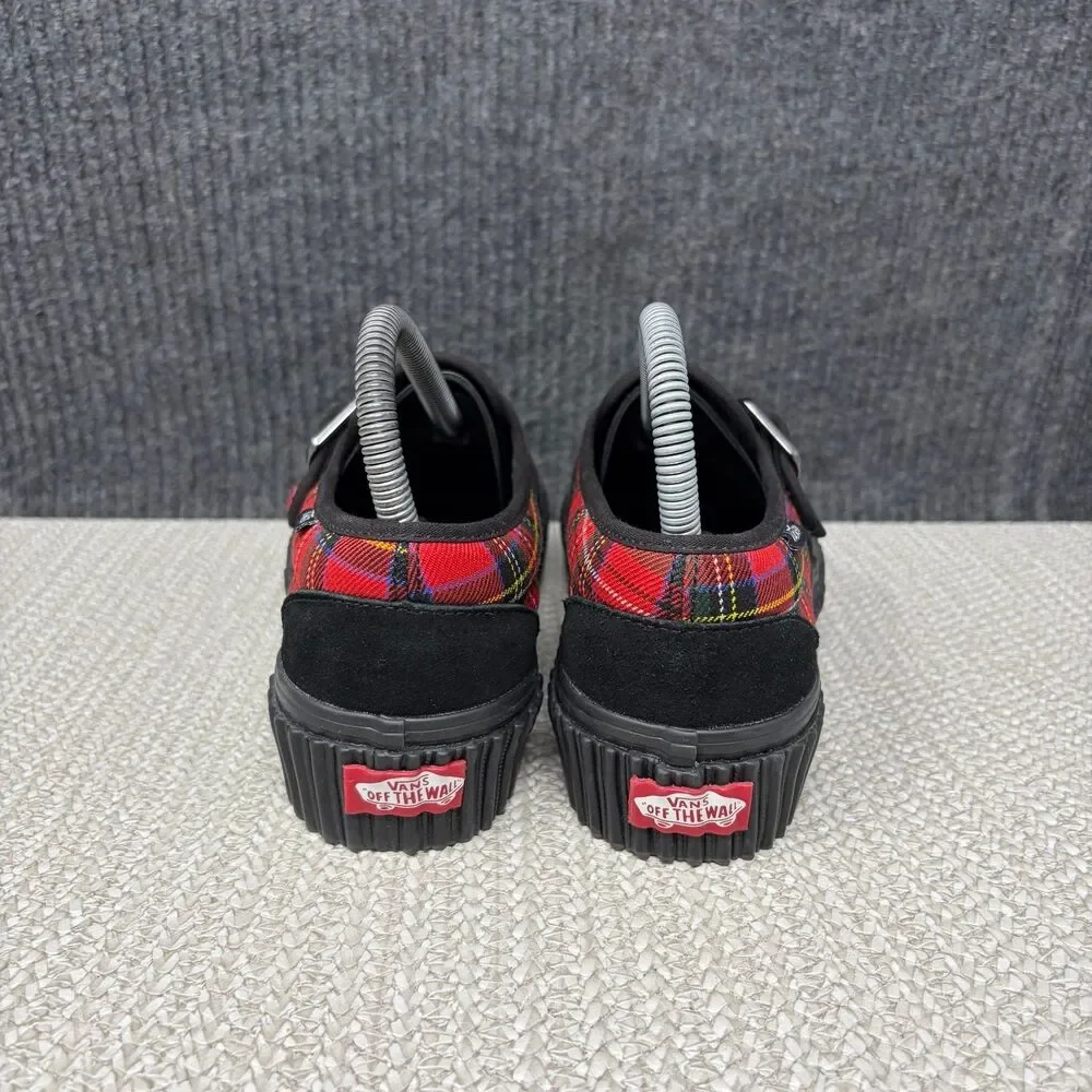 Vans Style 47 Creeper Black Tartan Plaid Buckle Suede Shoes Women’s 6.5